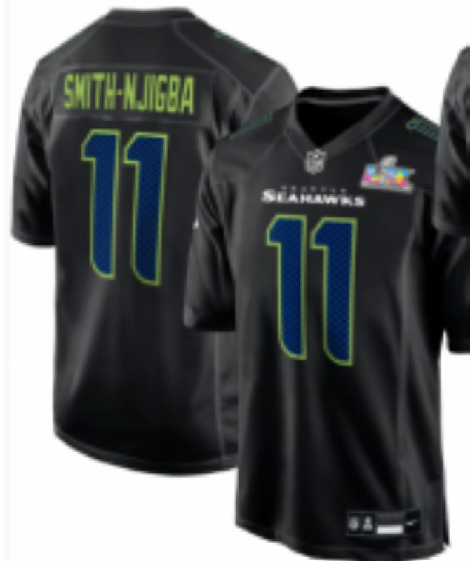 Men 2026 Seattle Seahawks #11 Smith-Njigba Black Nike Limited NFL Jersey 013